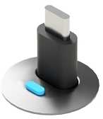 Ochno Pull-Out Socket w LED button aliuminio