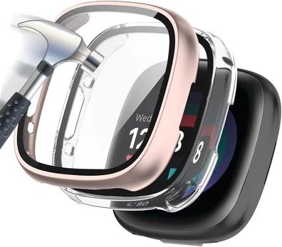 Apsauginis dėklas su grūdintu stiklu Fitbit Versa 4/sense 2
