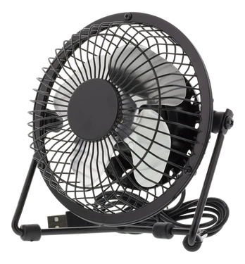 USB ventiliatorius DELTACO FT-750, 10 cm, juodos spalvos