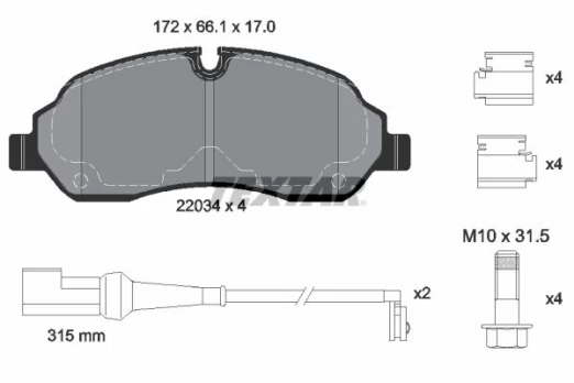TEXTAR 2203401 Brake pad set