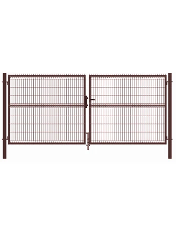 Vartai segmentiniu užpildu, 400 cm x 173 cm, ruda