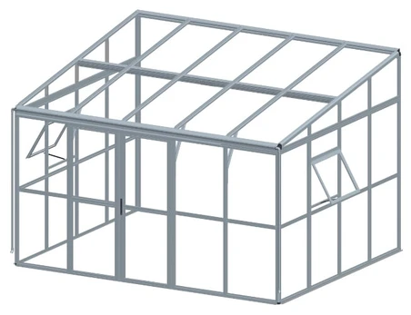 Šiltnamis SOHO Solid PC+Glass 006862, grūdintas stiklas, 3.64 x 2.9 m, 2 mm