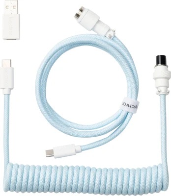 Keychron Coiled Type-C Cable, Light Blue