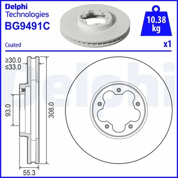 Stabdžių diskas DELPHI BG9491C