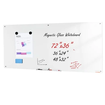 Magnetinė stiklo lenta su žymeklių dėklu