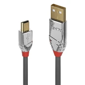 Lindy USB-A USB laidas – miniUSB 0,5 m pilkas (36630) kaina