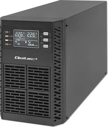 Qoltec UPS 1kVA, 1000W, PF1.0 LCD,EPO,USB,On line