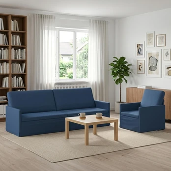 Sofa Sofos komplektas 2 vnt. Mėlyna Audinys