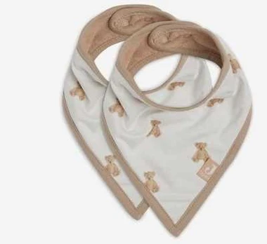 Jollein seilinukas Bib Bandana Teddy Bear 2vnt