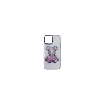 iLike iPhone 15 silikoninis dėklas Spausdinti Desire Bear Apple Purple