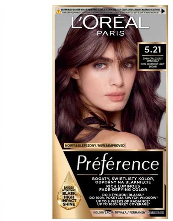 L'Oreal Preference farba do włosów 5.21 šviesiai rudas