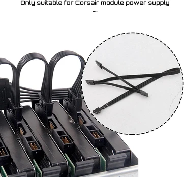 6-pin į 3x 15-pin Sata maitinimo kabelis Corsair moduliariems maitinimo blokams