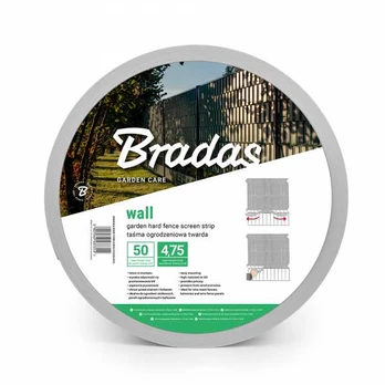 Garden fence screen strip SOLID 4,75cm x 50m, 1200g/m² light pilkas