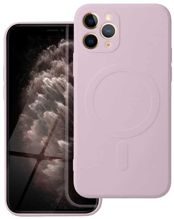 Dėklas Oem SILICONE MAG COVER case compatible with MagSafe for IPHONE 11 Pro pink