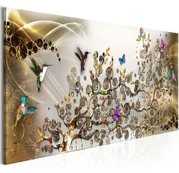 Artgeist Paveikslas - Hummingbirds Dance (1 Part) Gold Narrow kaina