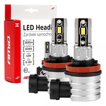 LED automobilių lemputės h-mini h8 h9 h11 amio-03333