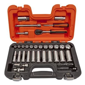 Galvučių ilgų ir trumpų rinkinys 10-22mm + bits PH,PZ,HEX,TORX 53vnt 3/8"