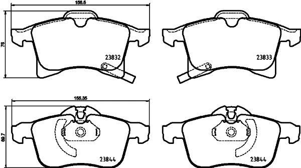 Stabdžių trinkelių rinkinys, diskinis stabdys BREMBO P 59 089