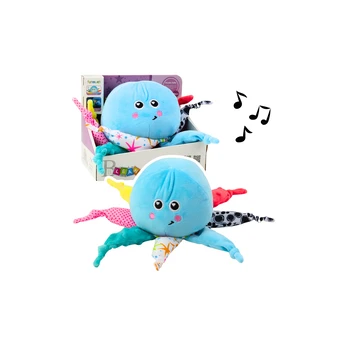 Plush Octopus Sleeping Cuddly Toy Light Sound Blue
