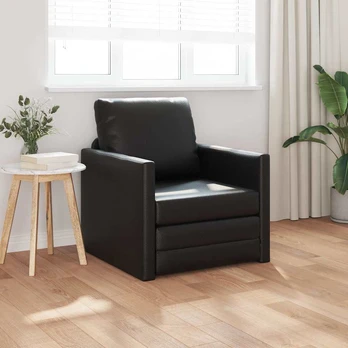 Sofa lova 60cm Juoda Dirbtinė Oda