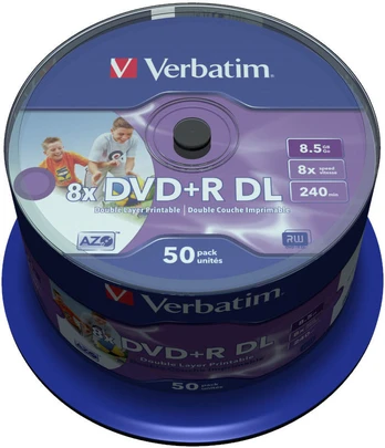Įrašomas kompaktinis diskas Verbatim, 8.5 GB, 50vnt.