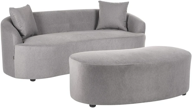Beliani Sofa AMAL su pufu, pilka