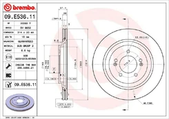 Stabdžių diskas BREMBO 09.E536.11 kaina