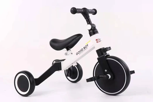 Balansinis triratukas su pedalais, baltas