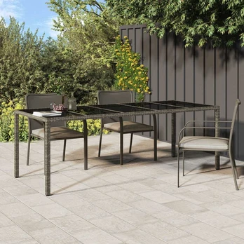 kiemo valgomojo stalas pilkas 250x100x75 cm poliratanas