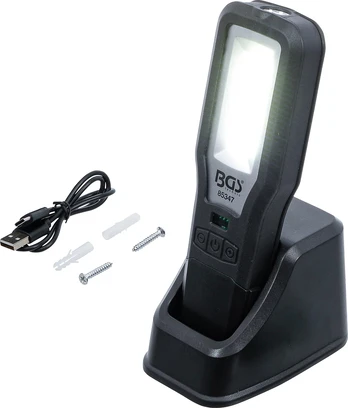 Bgs Technic COB-LED darbo lempa | sulankstoma | su įkrovimo stotele (85347)