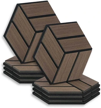 Homestyle4U Akustinės plokštės, 30x26 cm, Ruda