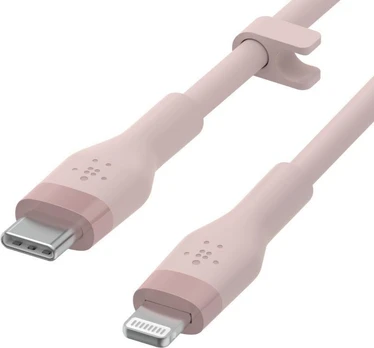 Kabelis Belkin BoostCharge USB Type C Male, Lightning 8 pin male, 2 m, rožinė