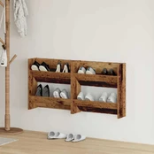 Sieninės batų spintos 2 pcs Sena mediena 60 x 18 x 60 cm kaina
