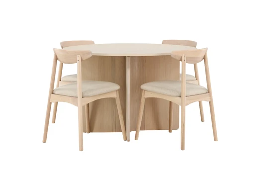 Tyresö Table ø120 - Whitewash with Ven Chair - Whitewash