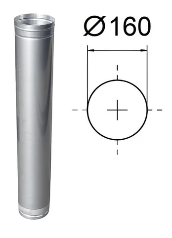Dūmtraukio vamzdis Akvilon, L1000 x D160 mm.
