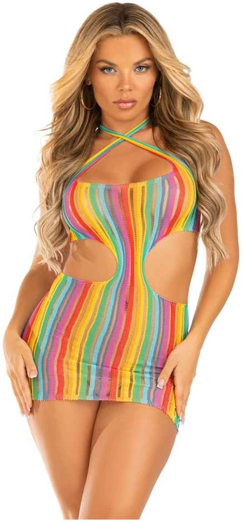 Leg Avenue Rainbow stripe mini dress