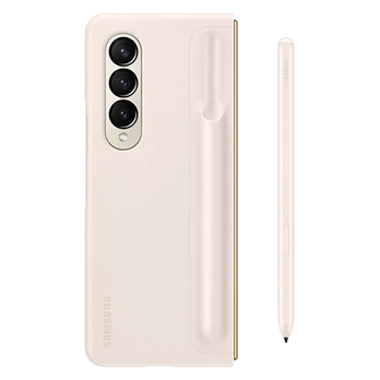 Samsung Galaxy Fold4 Standing dėklas su rašikliu Sand