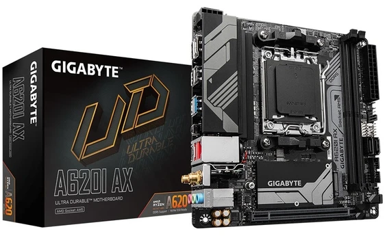 Gigabyte | A620I AX 1.0 | Processor family AMD | Processor socket AM5 | DDR5 DIMM | Supported hard disk drive interfaces SATA, M