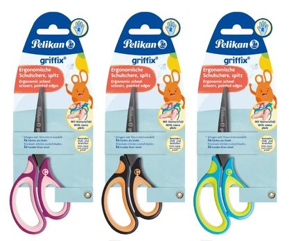 Žirklės dešiniarankiams GRIFFIX 15cm mix spalvų