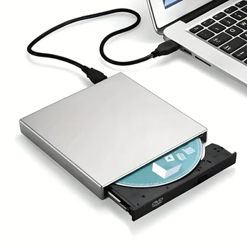 Nešiojamas USB DVD įrašymo įrenginys, Baltas