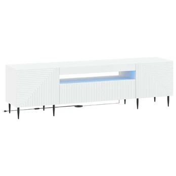 LED televizoriaus spintelė Balta Apdirbta mediena