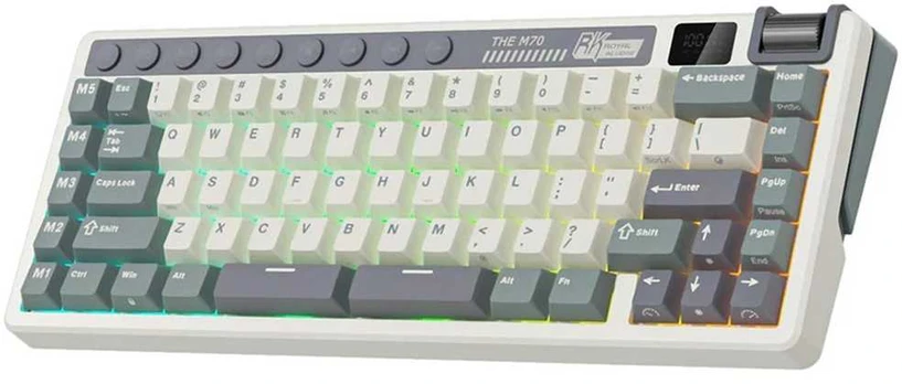 ROYAL KLUDGE M70 Cyan, Creamy Switch, US