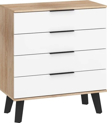Komoda Sven 4S, ruda/balta