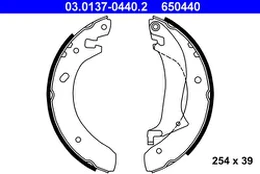 ATE 03.0137-0440.2 Brake shoe set kaina