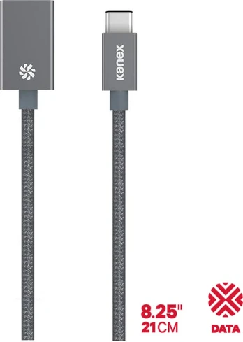 Kanex USB-C į USB3.0 adapteris – DuraBraid™ – Kosminė pilka – 8,25 colio / 21 cm