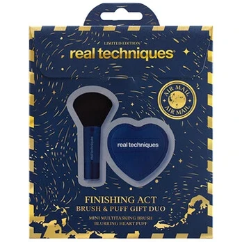 Real Techniques Finishing Act Set - Sada štětce a Puff houbičky