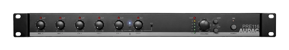 AUDAC PRE116 pradinis garso stiprintuvas Bluetooth