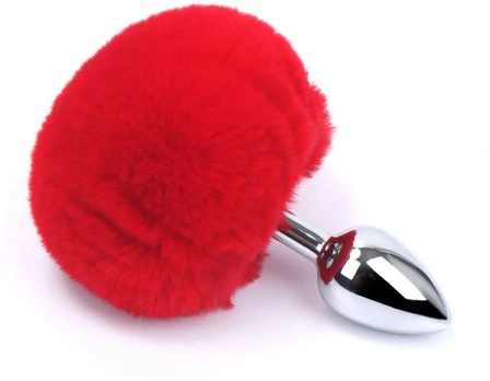 Analinis kaištis su natūraliu lapės kailiu Tail Plug, 15cm