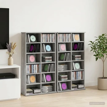 CD spinta 2 vnt. Pilka Sonoma 60 x 17 x 92 cm Apdirbta mediena
