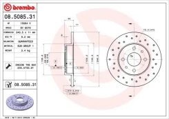 Stabdžių diskas BREMBO 08.5085.31 kaina